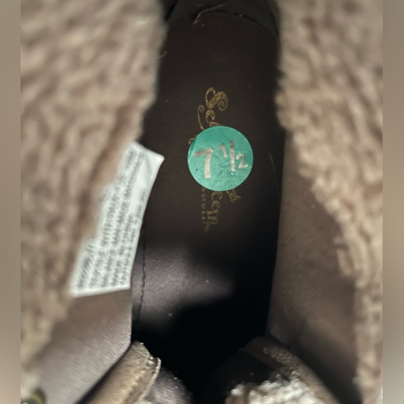 Self Esteem Combat Boots Shoes Waterfall Fold Over Faux Fur Brown Size 7.5 - Picture 7 of 9